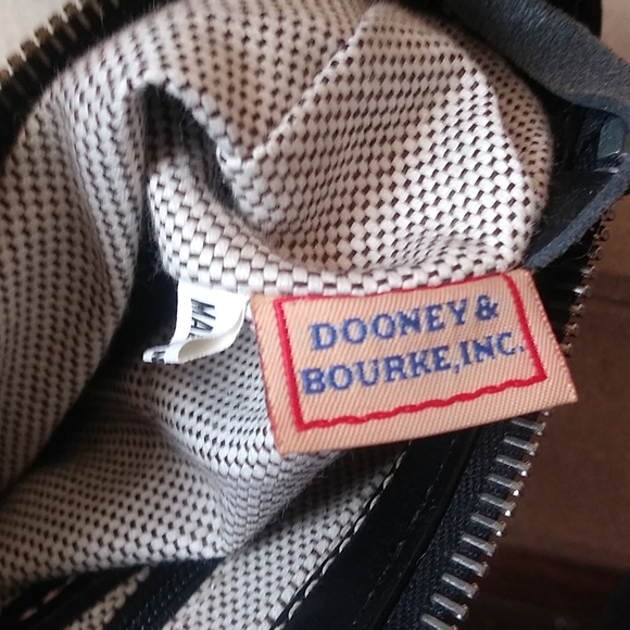 Dooney & Bourke DB Triangle Quilt Pattern Canvas & Leather Small Baguette. - Picture 10 of 11